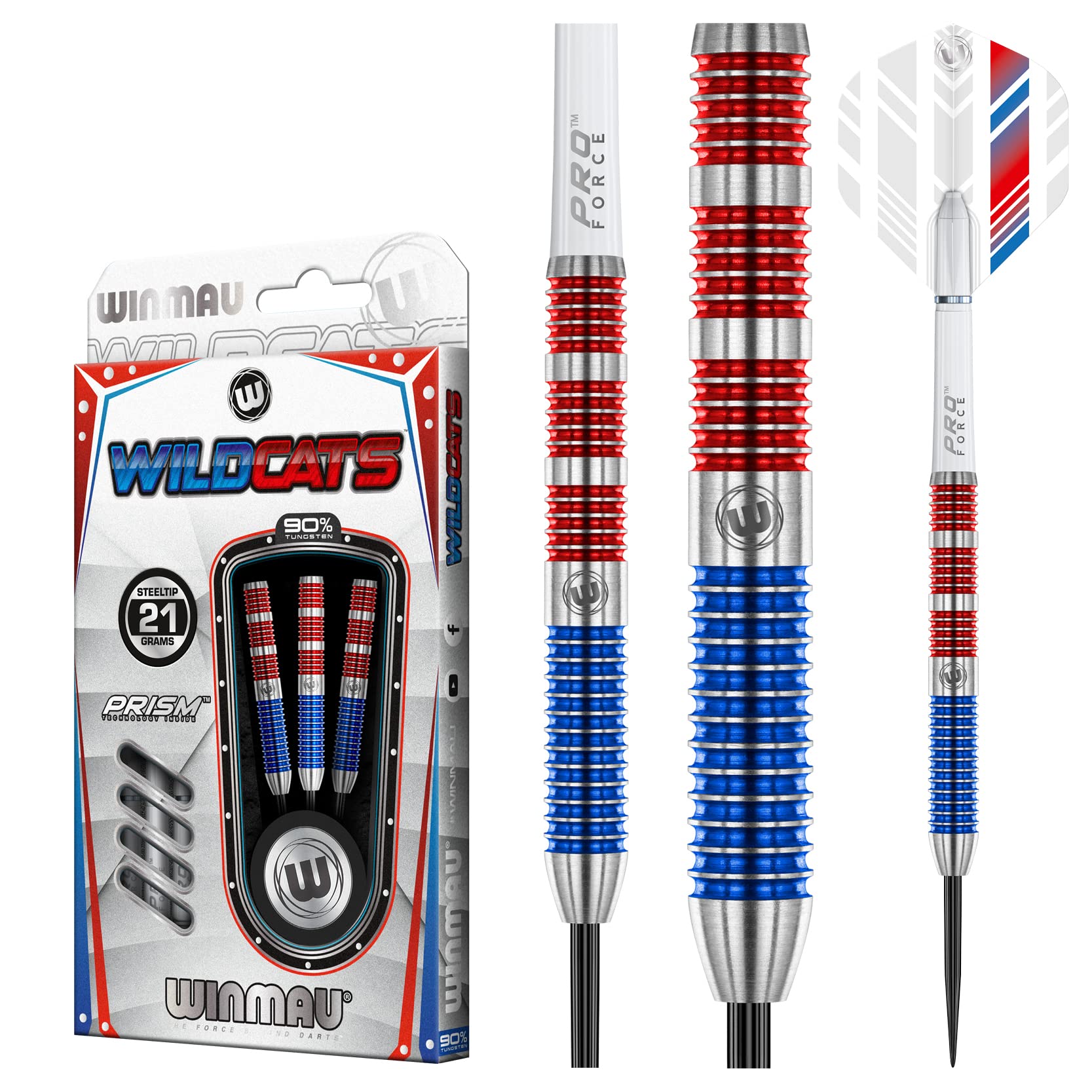 Amazon.com : WINMAU Wildcats Steel Tip Darts Set - 90% Tungsten
